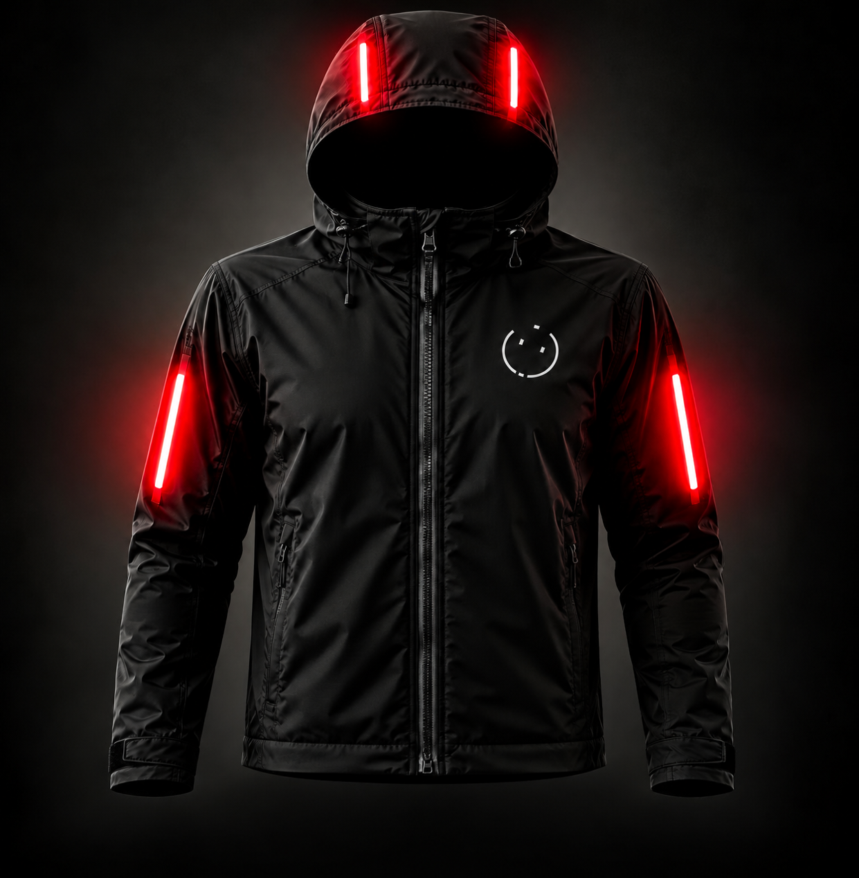 Lumen Jacket front view with illuminated panels